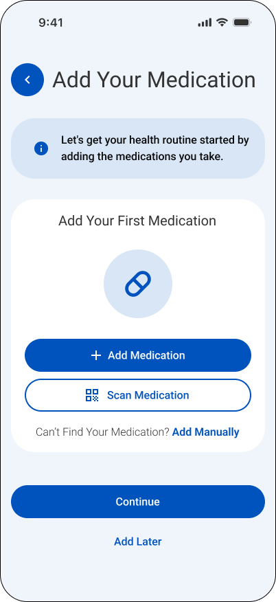 Cura medication setup interface